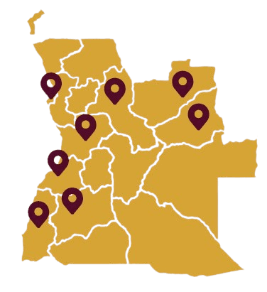 Mapa de Angola com presença ALVJAMBA